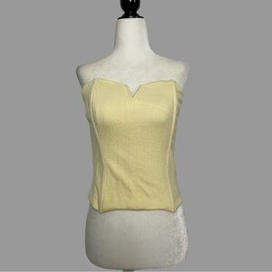 ❤️ S ❤️ NWT Anthro Bustier Top Corset Sexy Cleavage Tube Top Party Yellow​